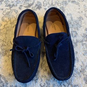 Jack Erwin Driver Moccasins - Navy Blue Suede